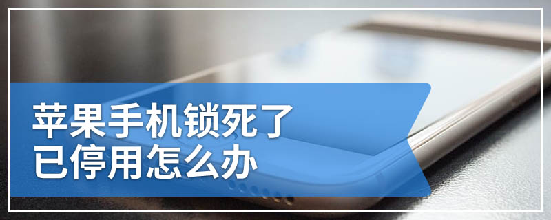 苹果手机锁死了已停用怎么办