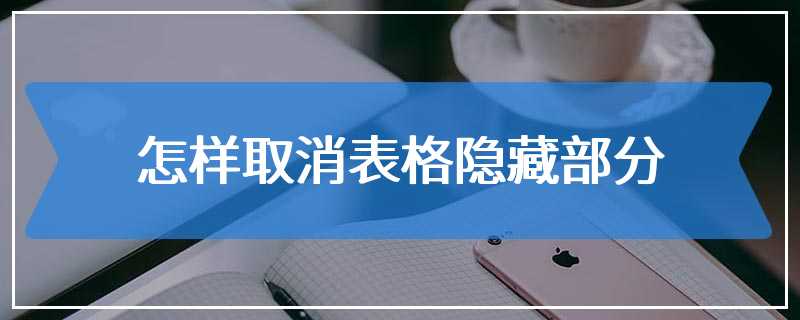 怎样取消表格隐藏部分