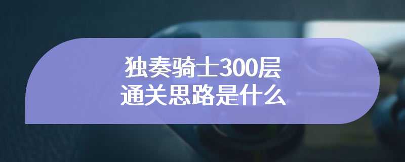 独奏骑士300层通关思路是什么