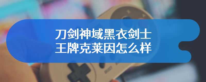 刀剑神域黑衣剑士王牌克莱因怎么样