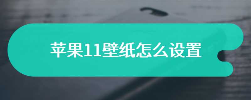 苹果11壁纸怎么设置