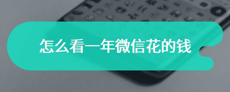 怎么看一年微信花的钱